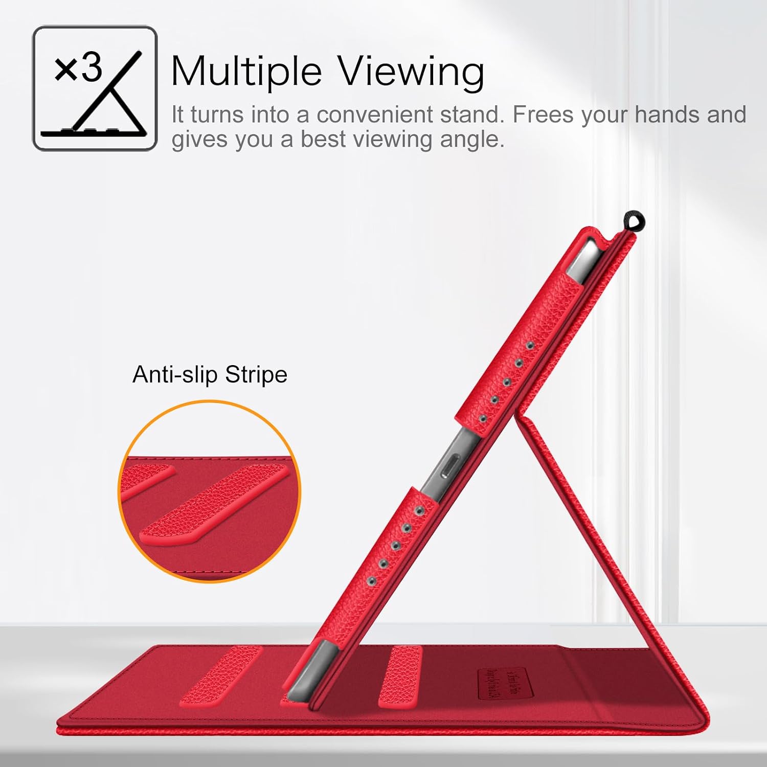 Thumbnail 3 de Fintie iPad 9.7インチ用ケース PUレザー製・2つ折りスタンド・オートスリープ対応 レッド