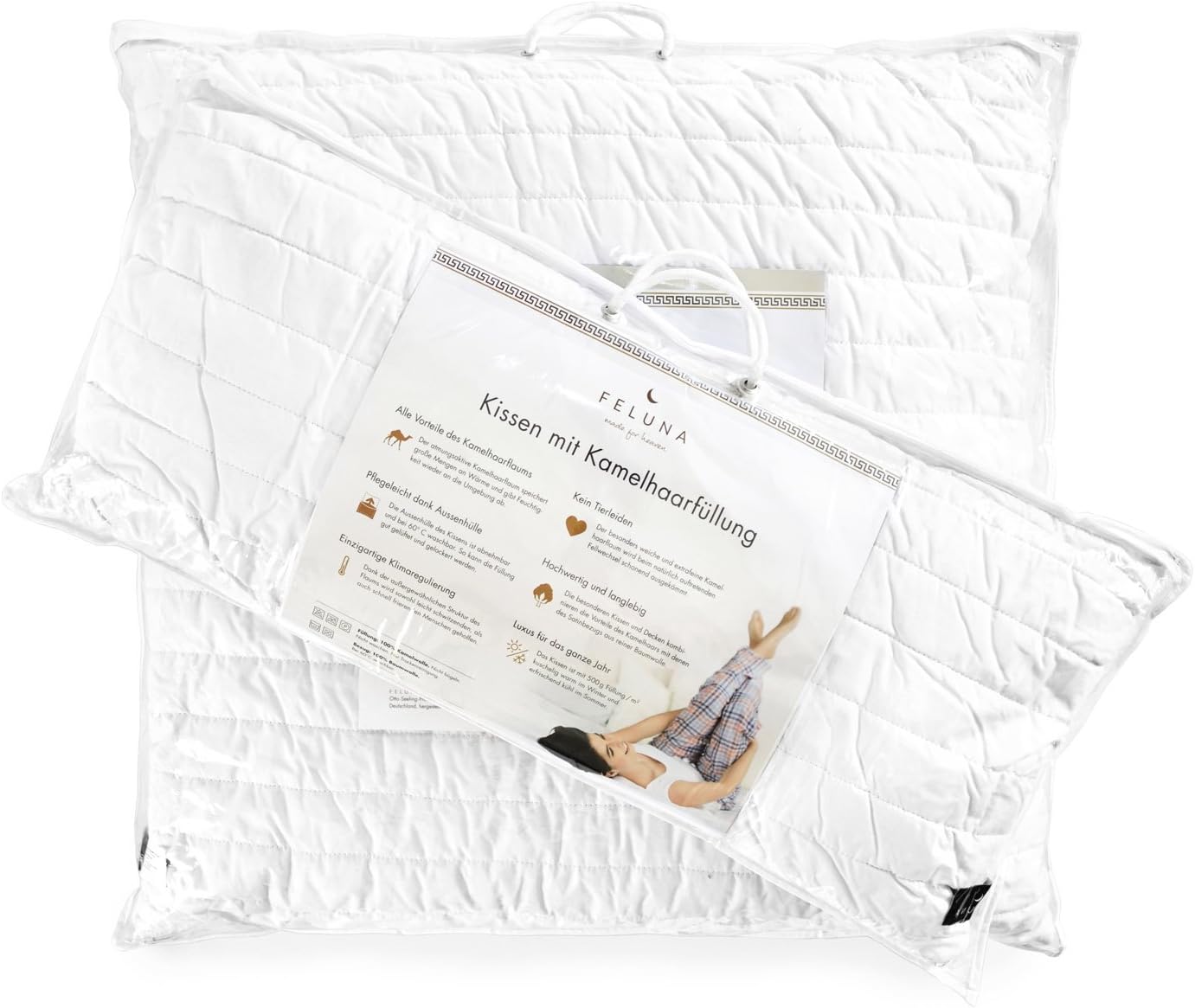 Thumbnail 3 de Feluna® Camel Hair Pillow 80x80 cm, 860 g with organic cotton cover