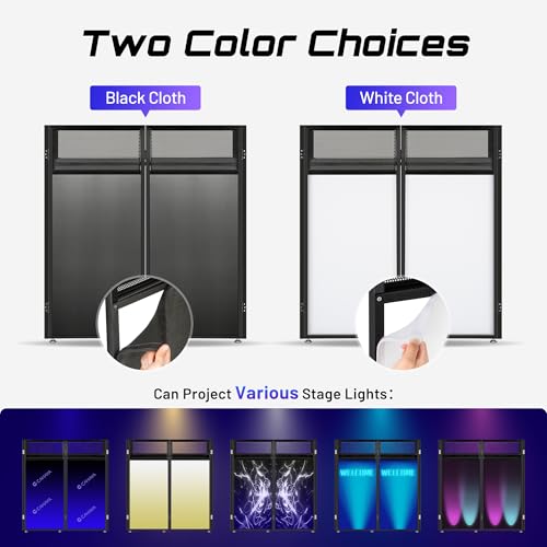 Thumbnail 7 de CAHAYA Cabina DJ Portátil – Mesa DJ Plegable con Esquinas Dobles y Pantallas de Iluminación