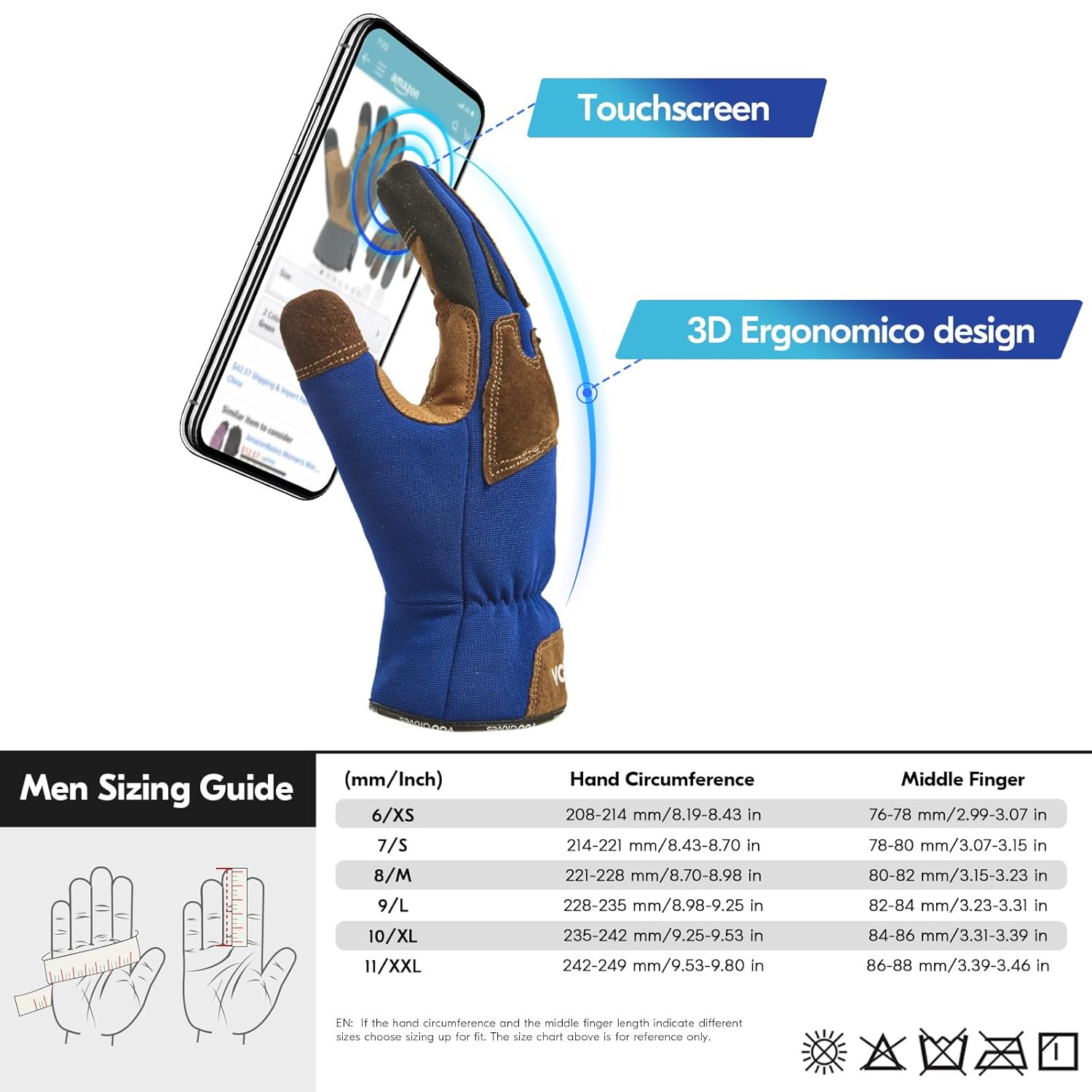 Thumbnail 5 de Vgo... Guanti Lavoro per Giardinaggio: antiabrasione, touchscreen e comfort per uso quotidiano