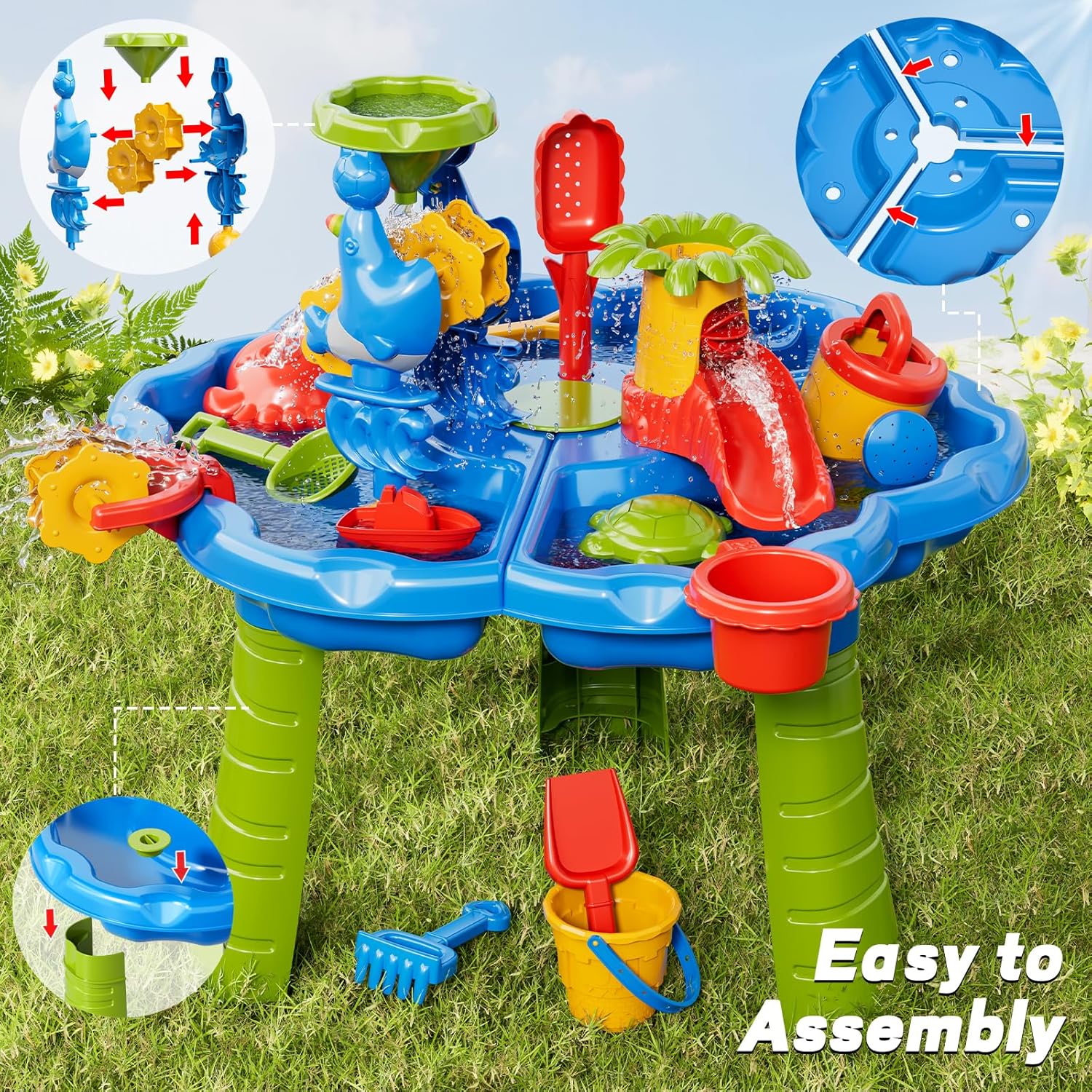 Thumbnail 4 de KukuFun Sand and Water Table for Toddlers (2-8): Creative Outdoor Sand Play with Accessories