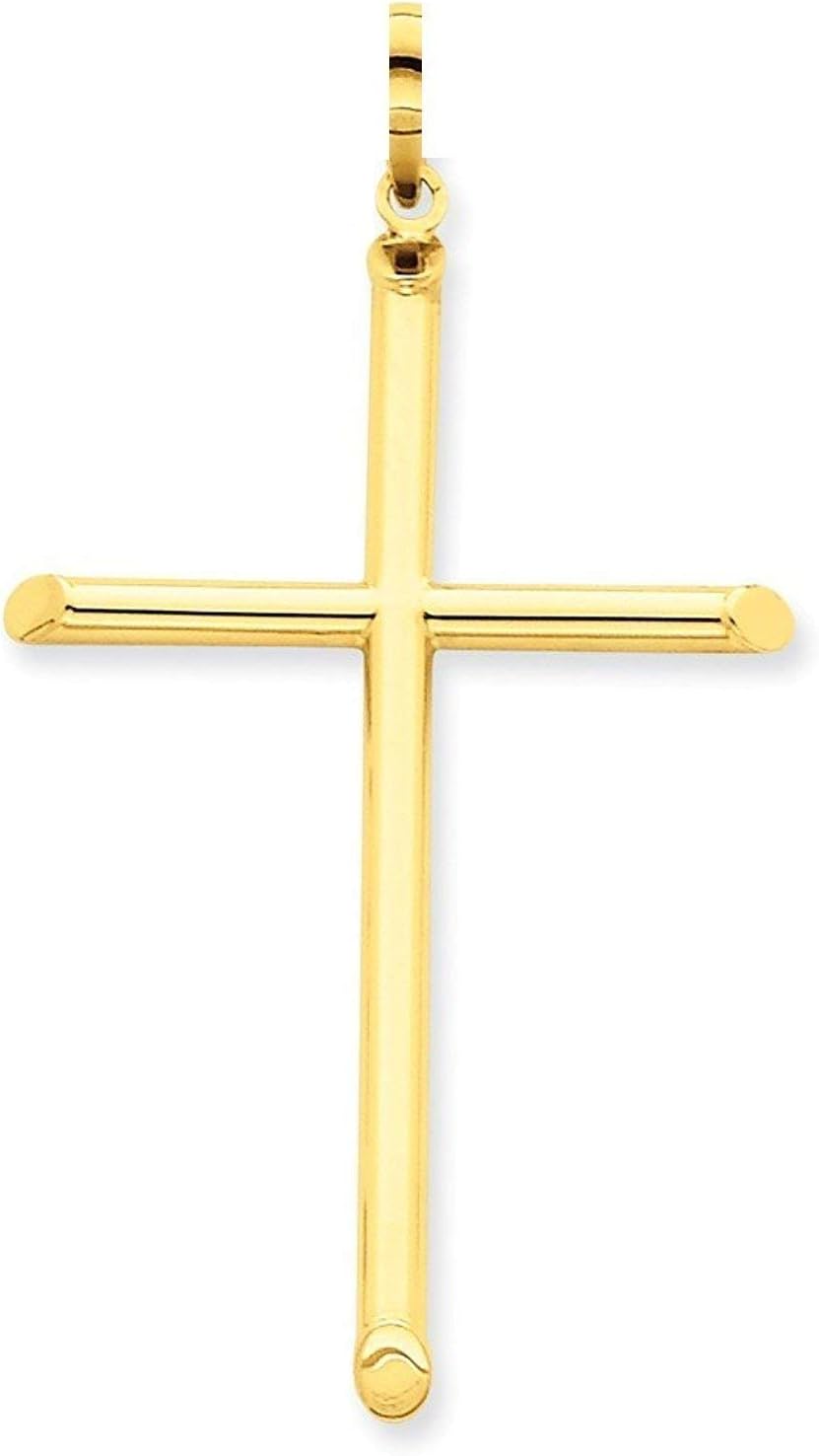 Detalle de PRINS JEWELS Ciondolo croce in oro giallo 585 (14K) – unisex, 45 × 28 mm, 1,85 g