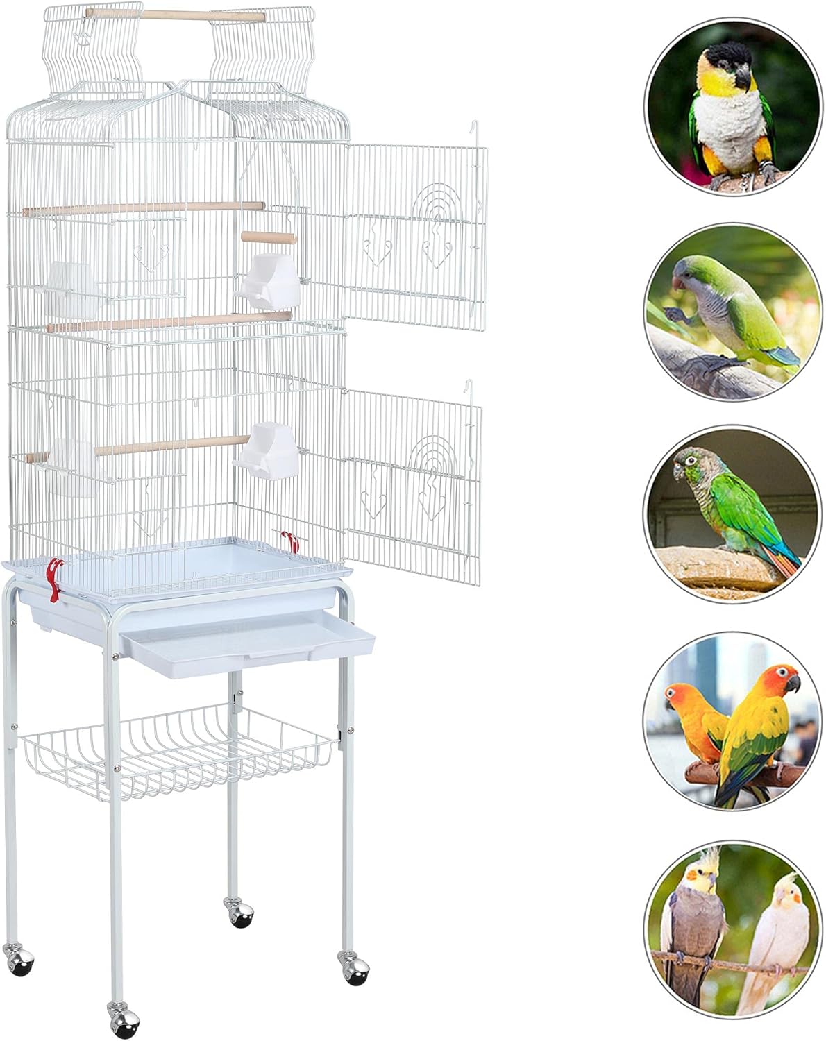Detalle 2 de Yaheetech Metal Bird Cage 92.5cm