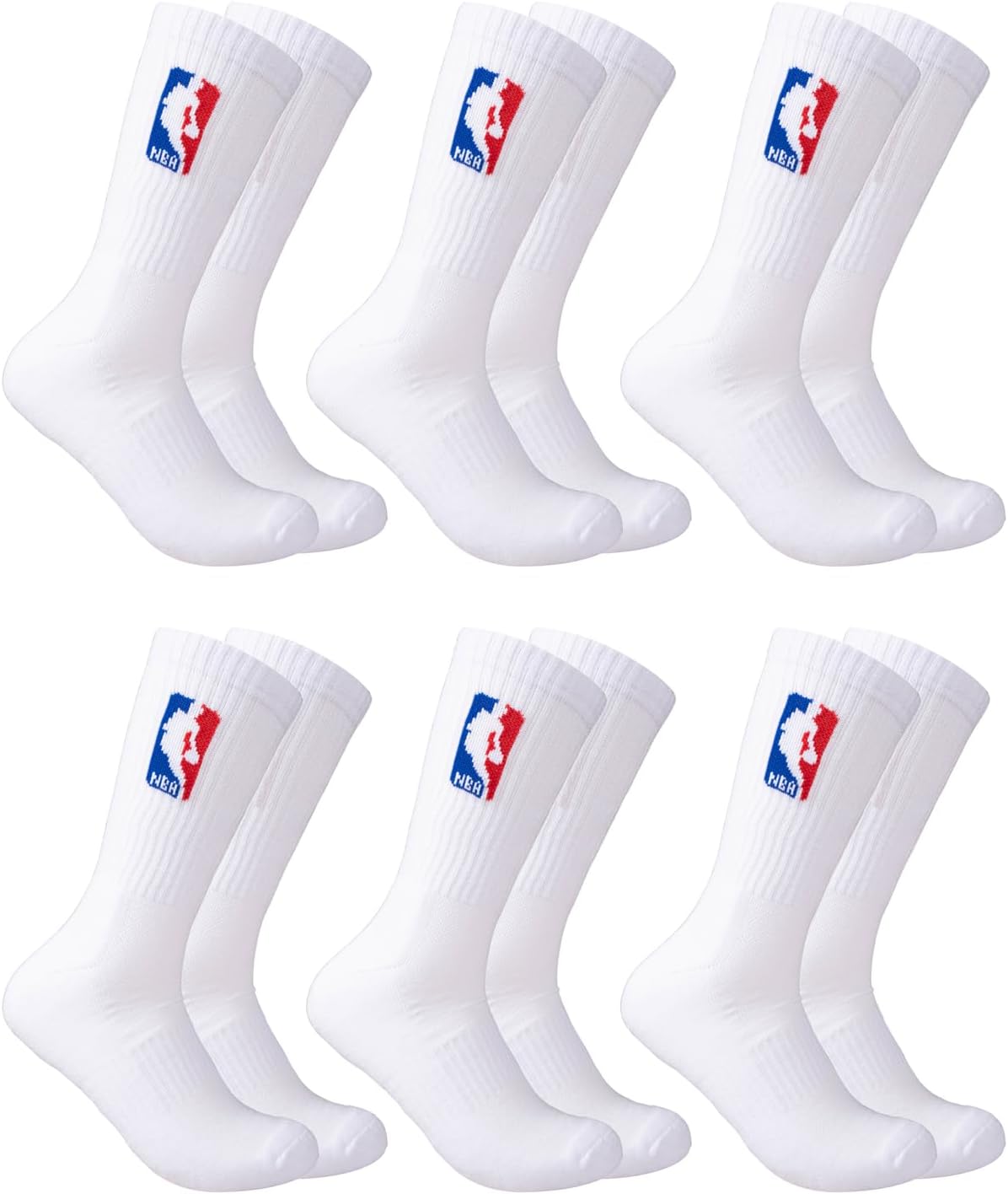 Detalle de Ultra Game NBA Cushioned Crew Socks 6-Pack