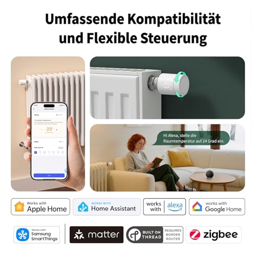 Detalle de Aqara Smartes Heizkörperthermostat W600 – Thread/Zigbee, Matter kompatibel