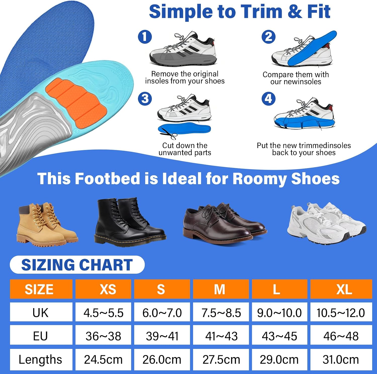 Thumbnail 6 de ANNNDFOOT Plantar Fasciitis Insoles with Arch Support for Men & Women