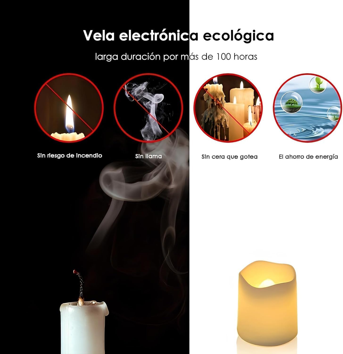 Thumbnail 4 de Velas LED sin llama 24 unidades 🕯