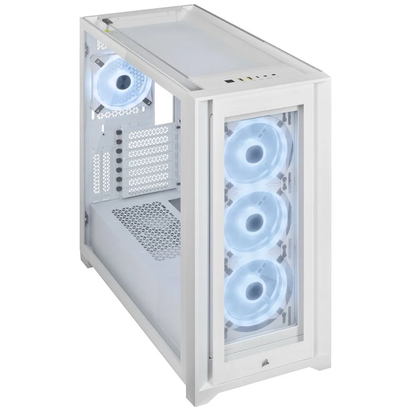 Detalle 2 de Corsair iCUE 5000X RGB QL Edition Torre Cristal Blanca🖥