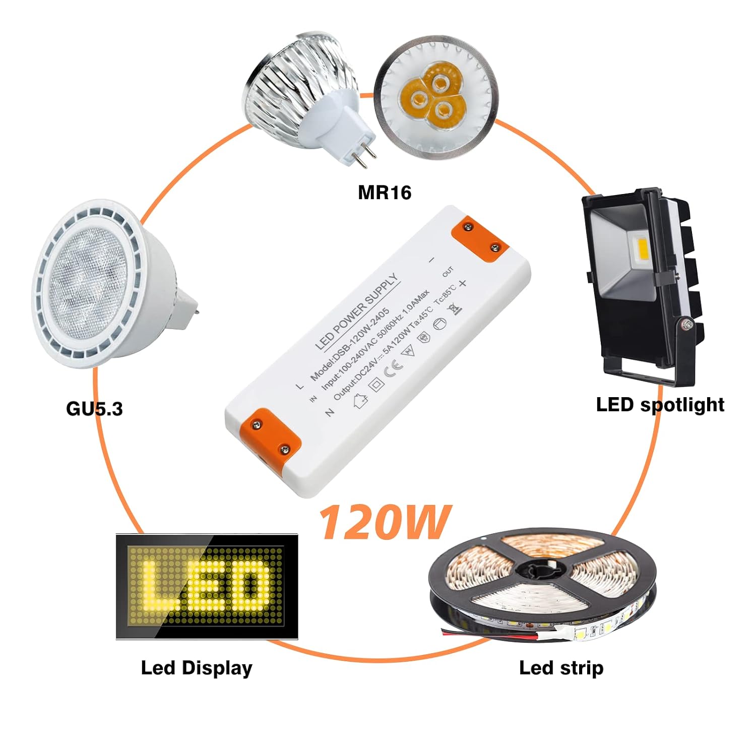 Thumbnail 2 de 24V LED-Trafo 120 W für G4, 5 A