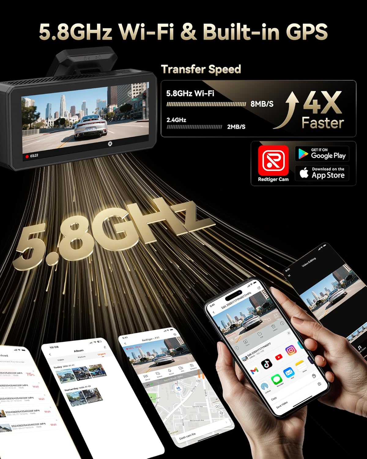 Thumbnail 5 de REDTIGER F77 Dual 4K Dash Cam with 128GB