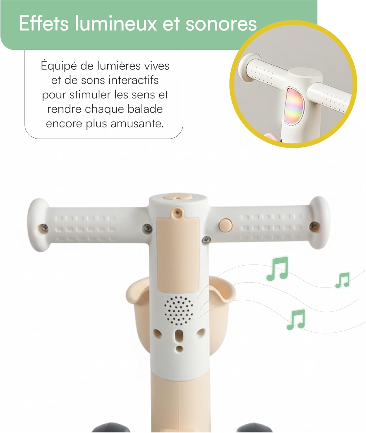 Thumbnail 3 de Baroni Toys Bici Senza Pedali Beige a 4 Ruote per Bambini dai 3 Anni – Sviluppo Motorio e Coordinazione