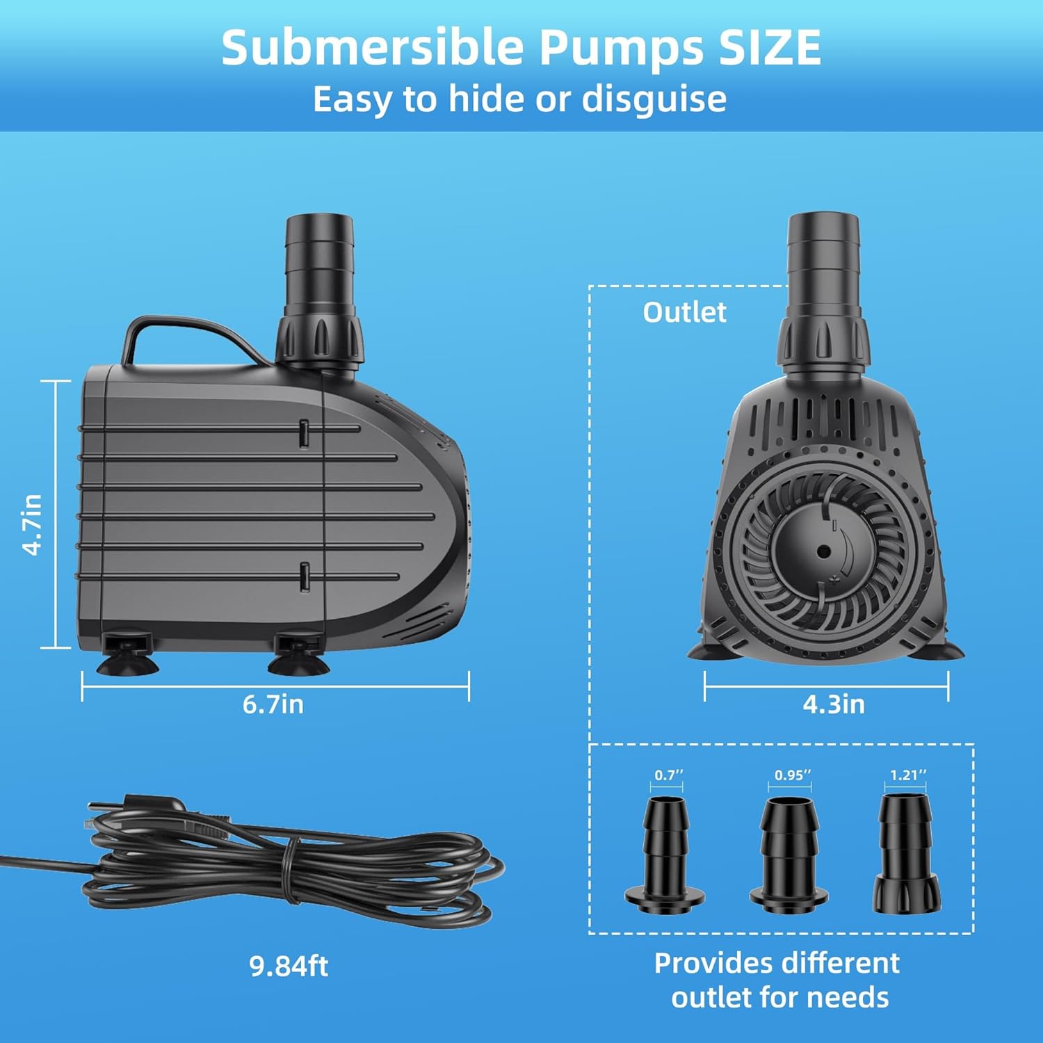 Thumbnail 5 de Biling 4500 L/H Submersible Water Pump with Filter – 80W, Low Noise for Ponds and Fountains