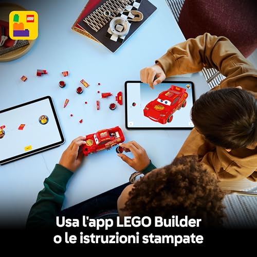 Detalle 2 de LEGO SPEED CHAMPIONS Saetta McQueen 77255 – Veicolo da Collezione per Esposizione o Costruzione