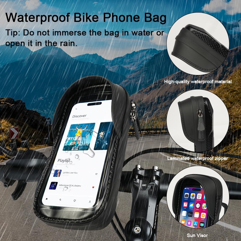 Detalle de Flintronic Support Téléphone Vélo Étanche avec Rotation 360° et Protection Pluie