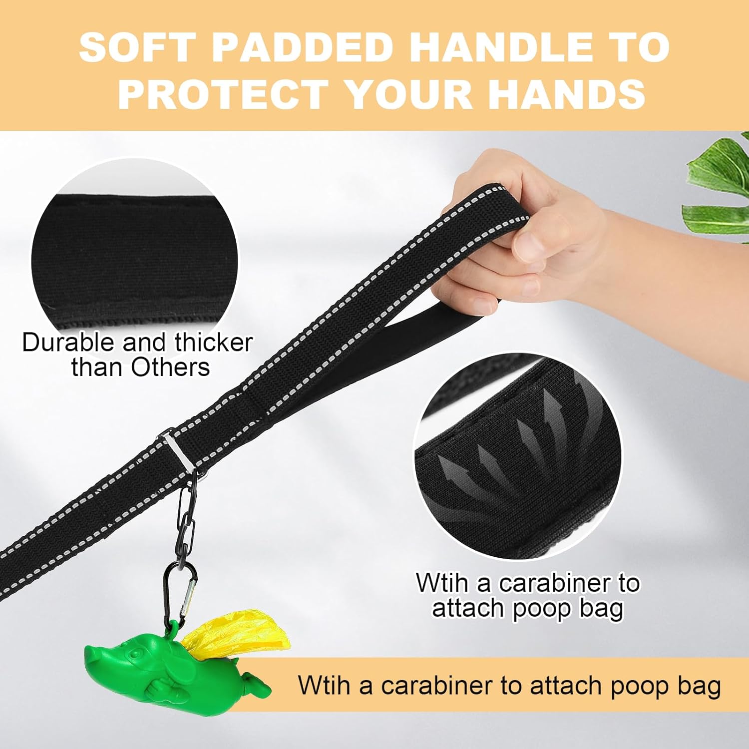 Thumbnail 2 de Long Line Dog Training Lead 3m–20m Reflective Nylon Leash with Padded Handle