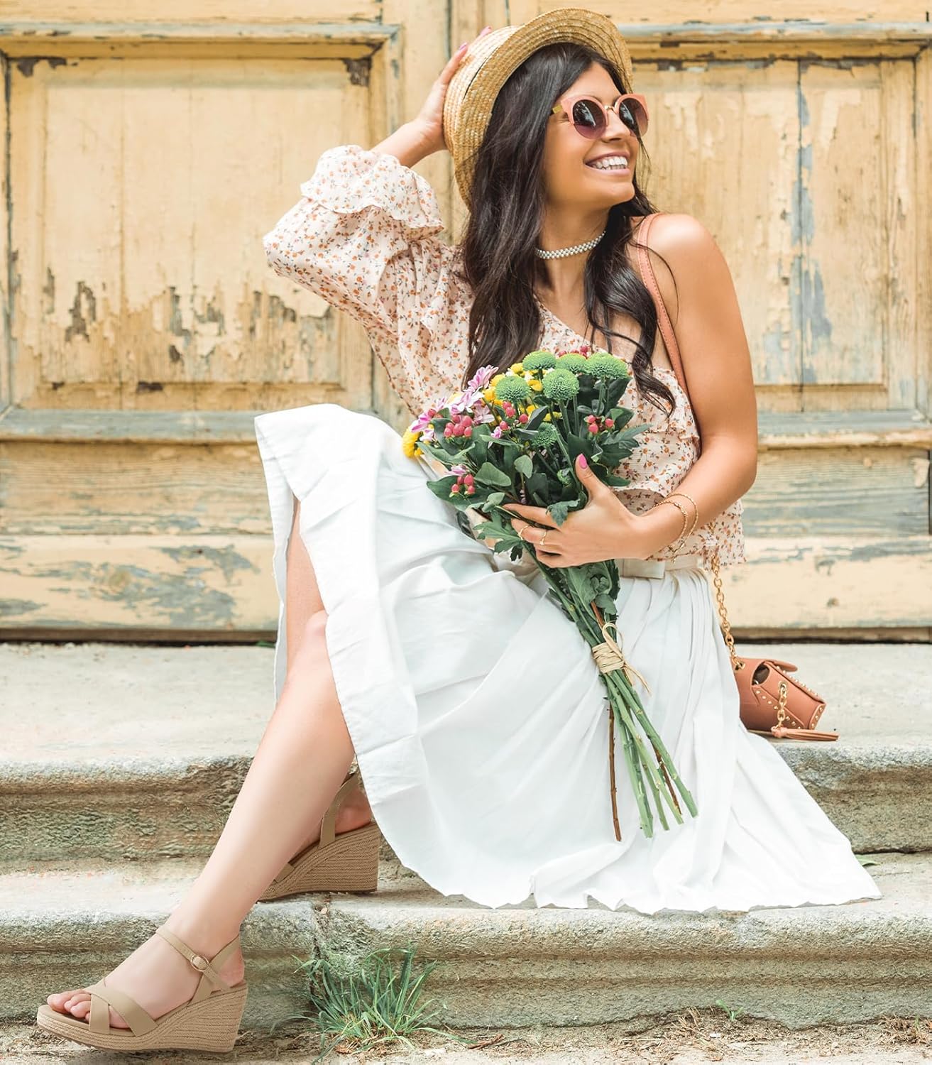 Thumbnail 3 de Ankis Women’s Wedge Sandals – 3.4-Inch Espadrille Heels with Open Toe and Adjustable Anklet