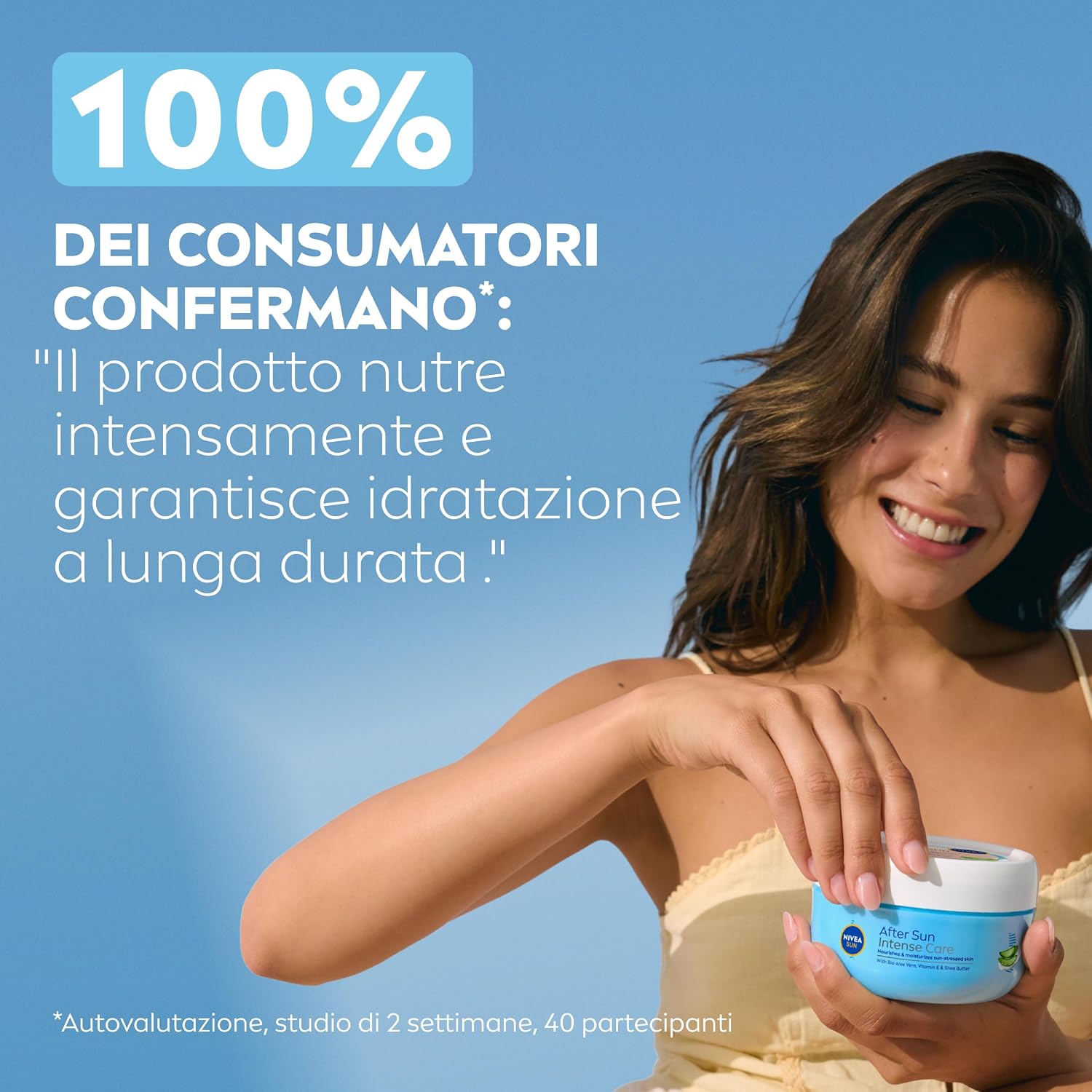 Detalle de NIVEA SUN Crema Doposole Rigenerante Intensiva 300 ml con Aloe Vera Bio, Vitamina E e Burro di Karité