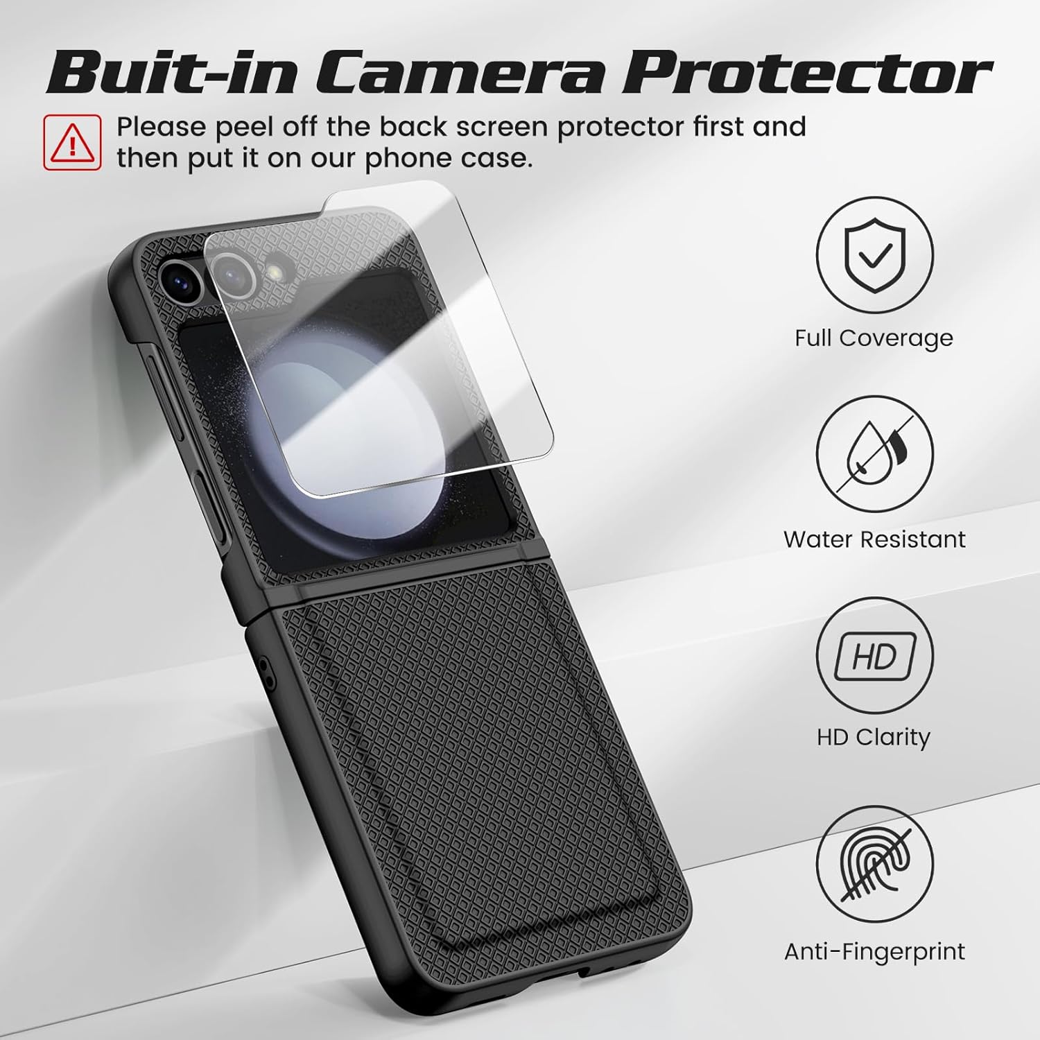 Thumbnail 3 de Doeshine Case for Samsung Galaxy Z Flip 5 with Back Screen Protector & Hinge Protection