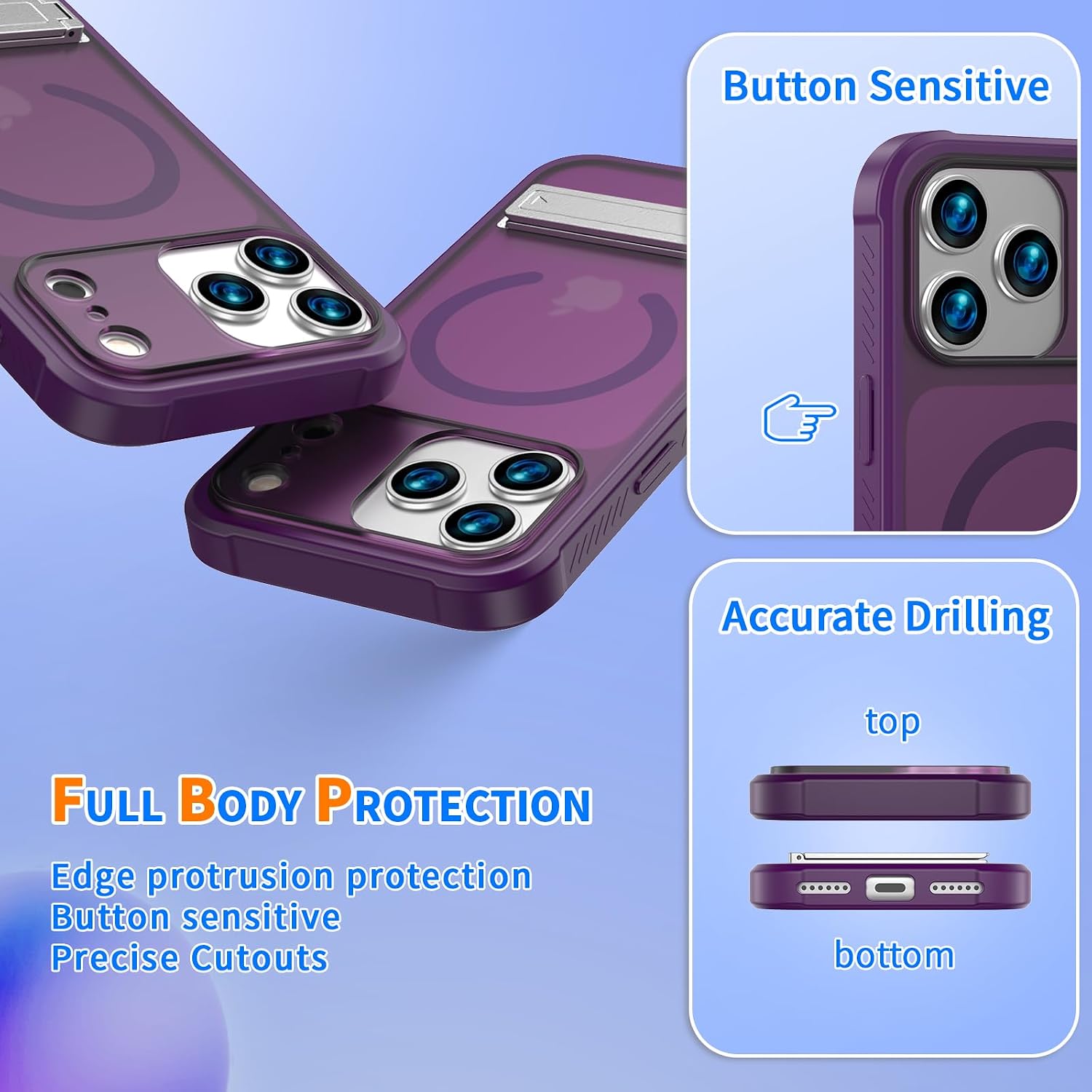 Detalle 2 de ACKETBOX iPhone 17 Pro Max Case with Built-In Kickstand