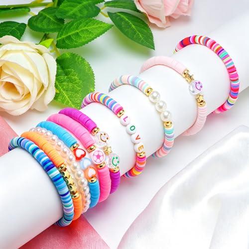 Detalle de CHENSILAIYI Friendship Bracelets for Girls: 10-Piece Beaded Matching Bracelet Set