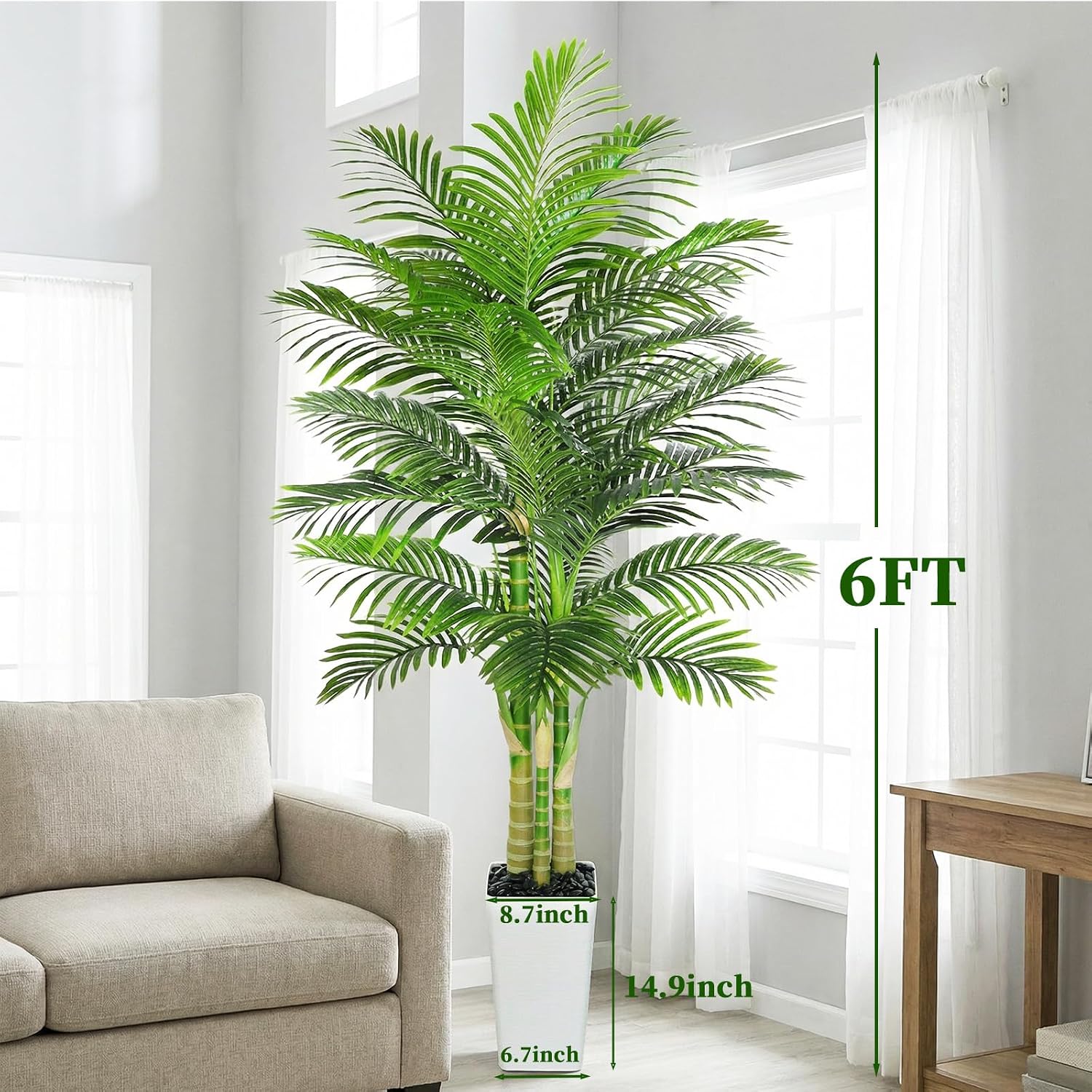Detalle de TXABL Golden Cane artificial palm tree 6ft