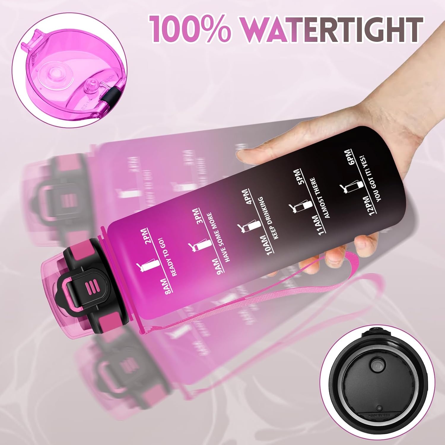 Detalle 2 de Gourde 1000ML avec paille pour sport
