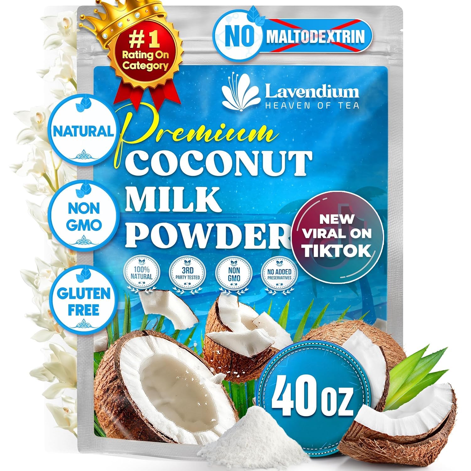 Detalle de Lavendium Coconut Milk Powder 40 oz