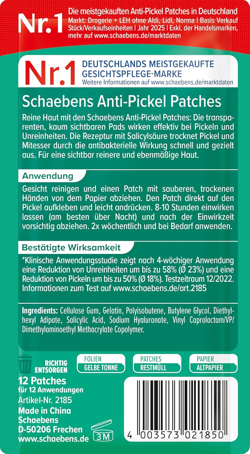 Detalle de Schaebens Ren hud-plåster mot finnar med salicylsyra, transparenta