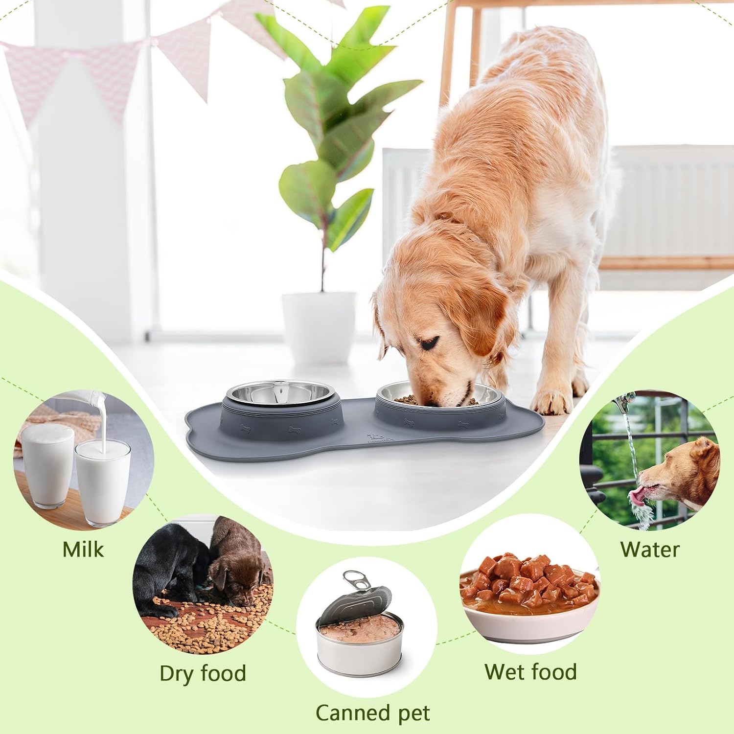 Thumbnail 6 de Pecute Dog Bowls Non Slip double set
