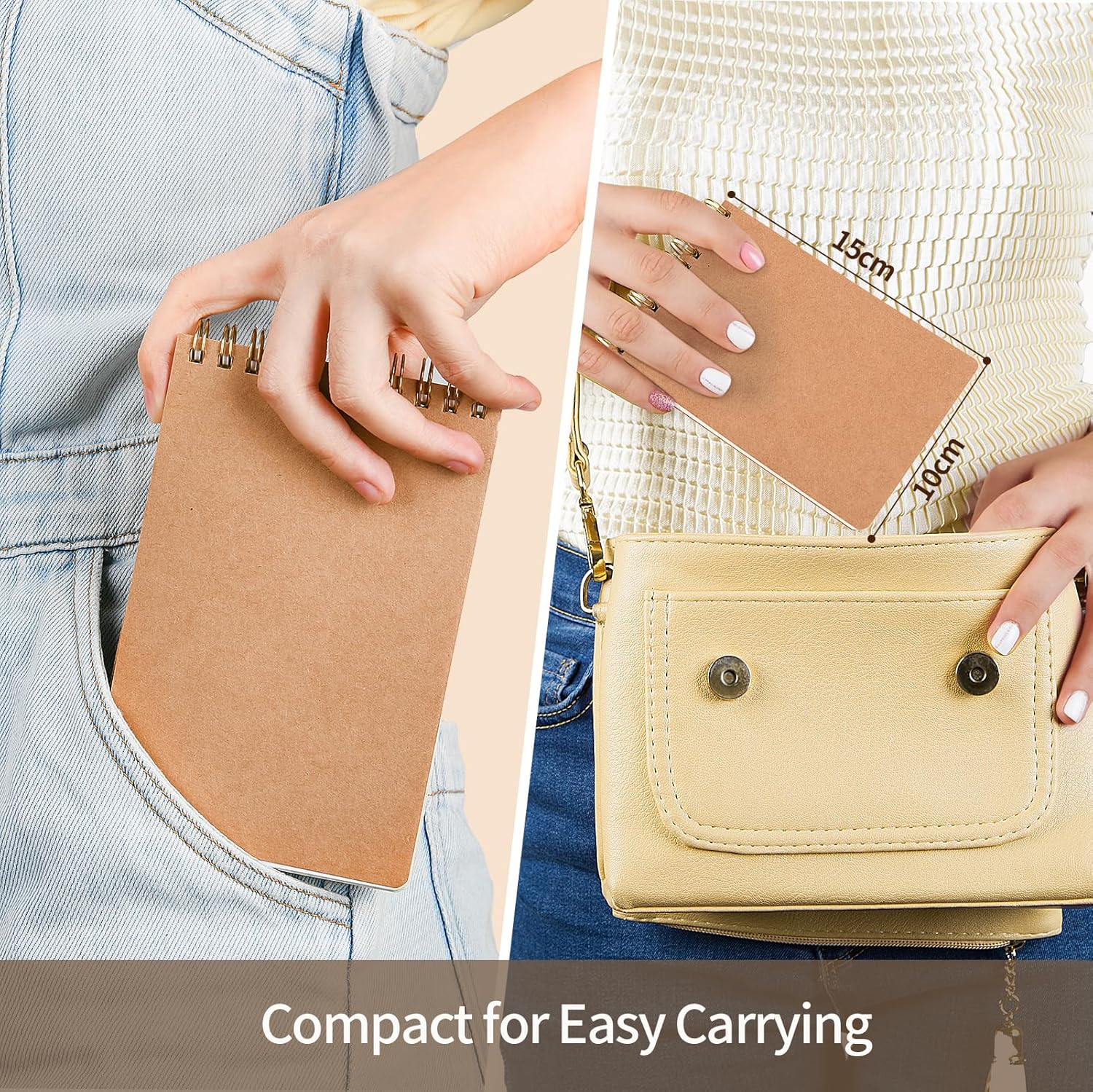 Thumbnail 5 de VEESUN Notizblock A6 liniiert, 8er-Set (80 Blatt/160 Seiten je Block) mit Spiralbindung & Kraft-Cover