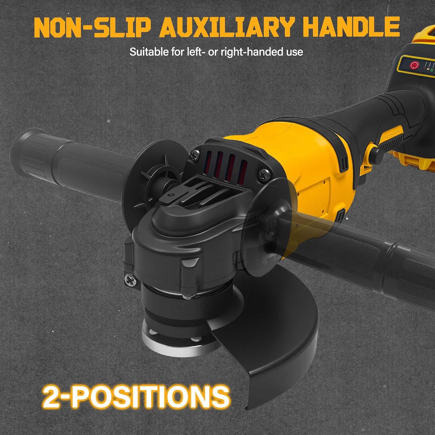 Detalle 2 de Smerigliatrice angolare a batteria 125 mm per DeWalt 20 V MAX (brushless) – 3 velocità, leggera e professionale