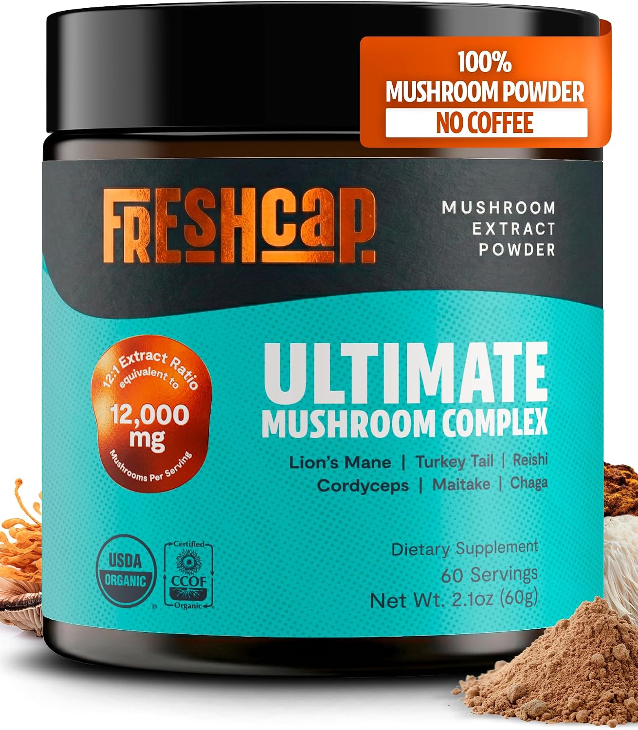 Detalle de FreshCap Mushroom Powder 60 Servings