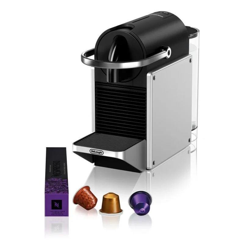 Detalle de Cafetera de Cápsulas DeLonghi Pixie EN127.S 1L 19 Bares – diseño compacto y extracción profesional