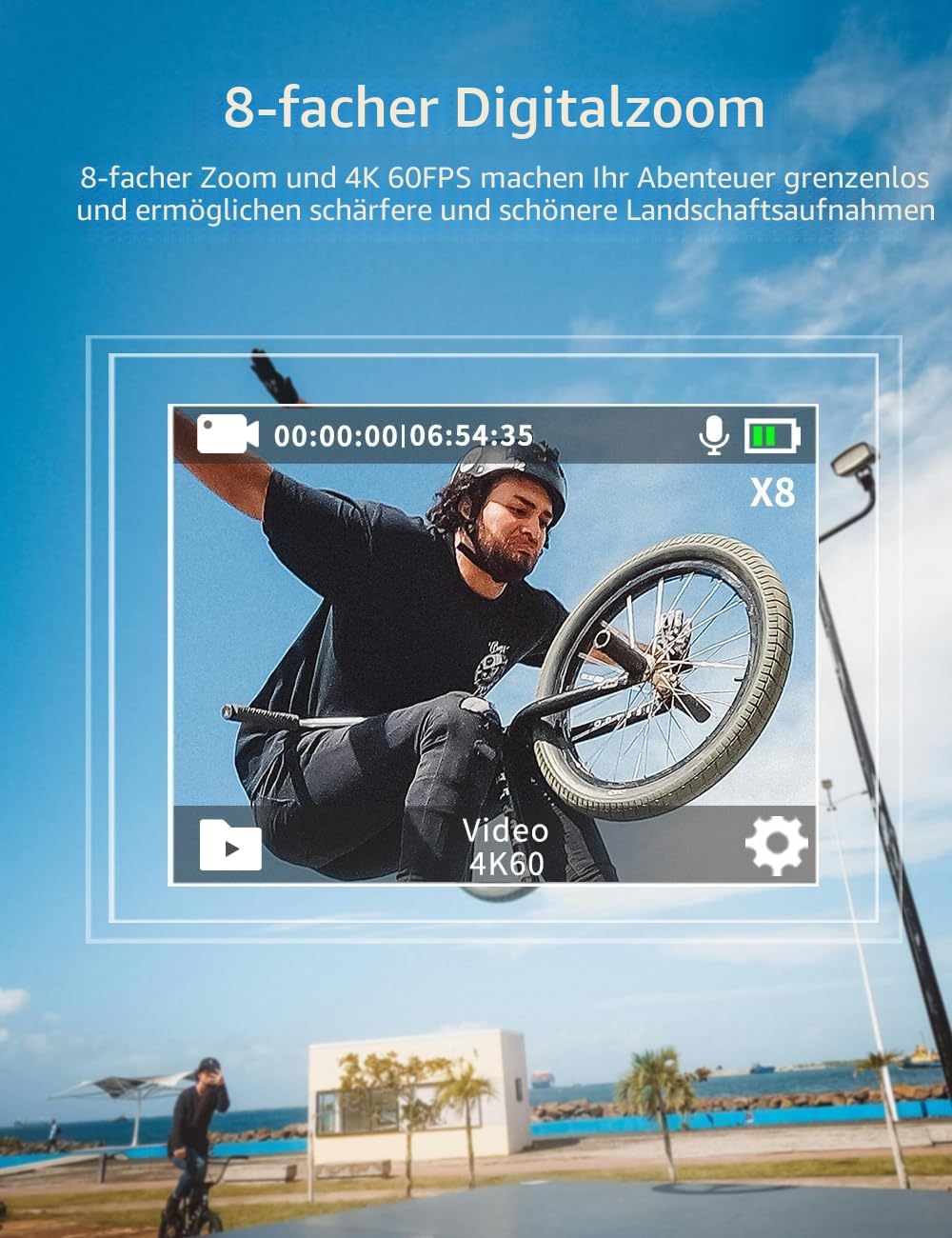 Detalle de Apexcam M80 4K 60FPS Action Cam 48MP