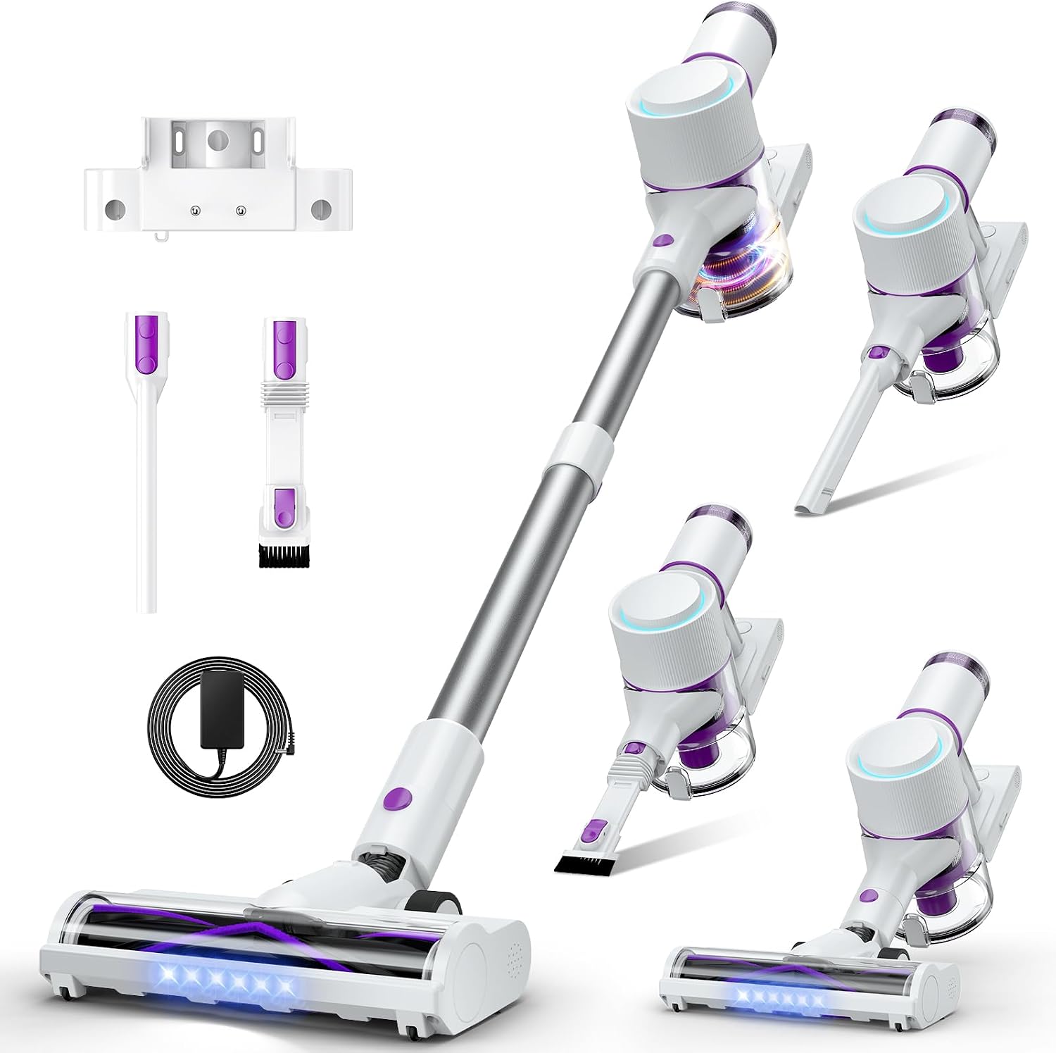 Detalle de Cordless Vacuum Cleaner 45KPa 6-in-1 Stick Vacuum with Wall Mount & Touch Screen