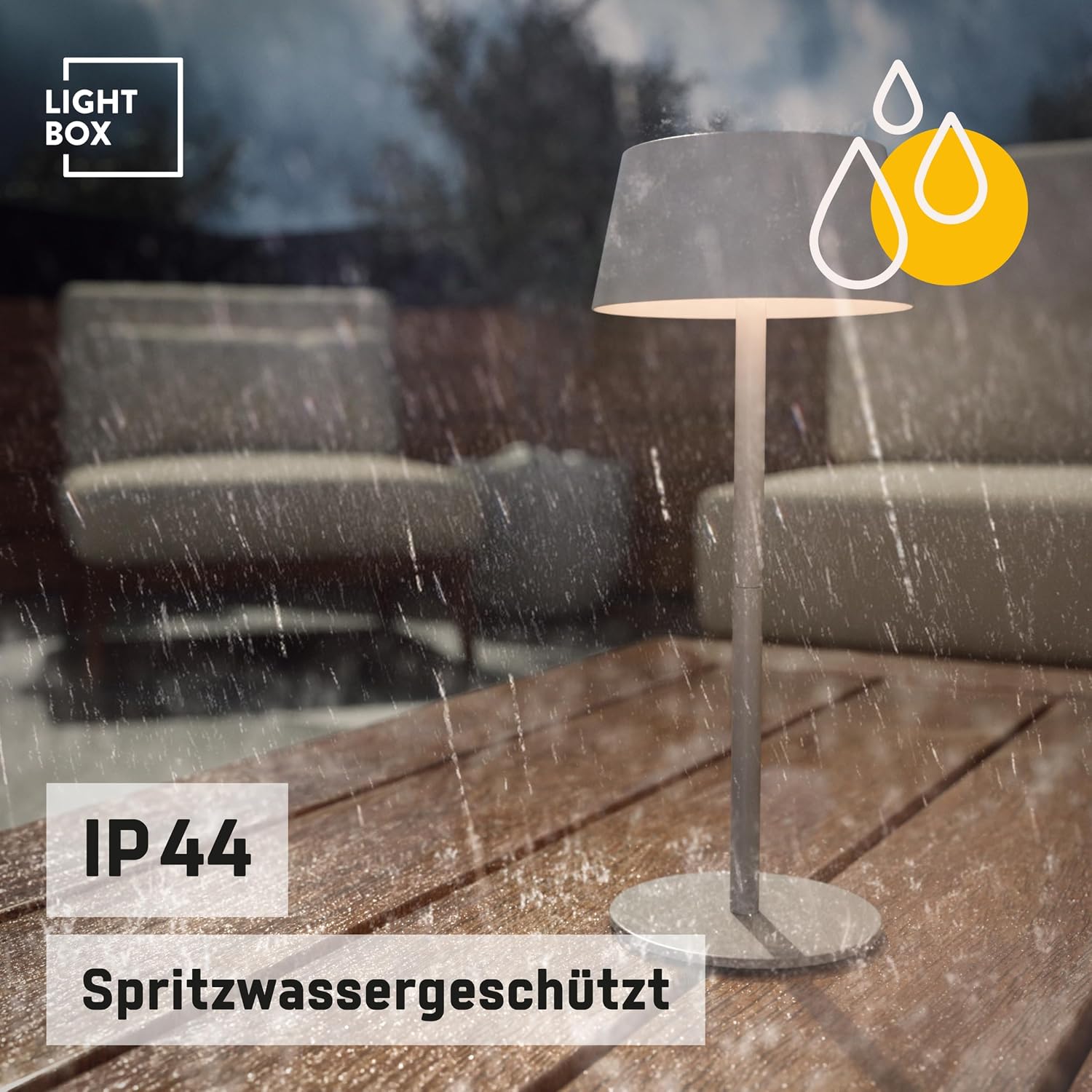 Thumbnail 8 de Lightbox LED Außen-Tischlampe Solar Akku 3 Stufen Touch