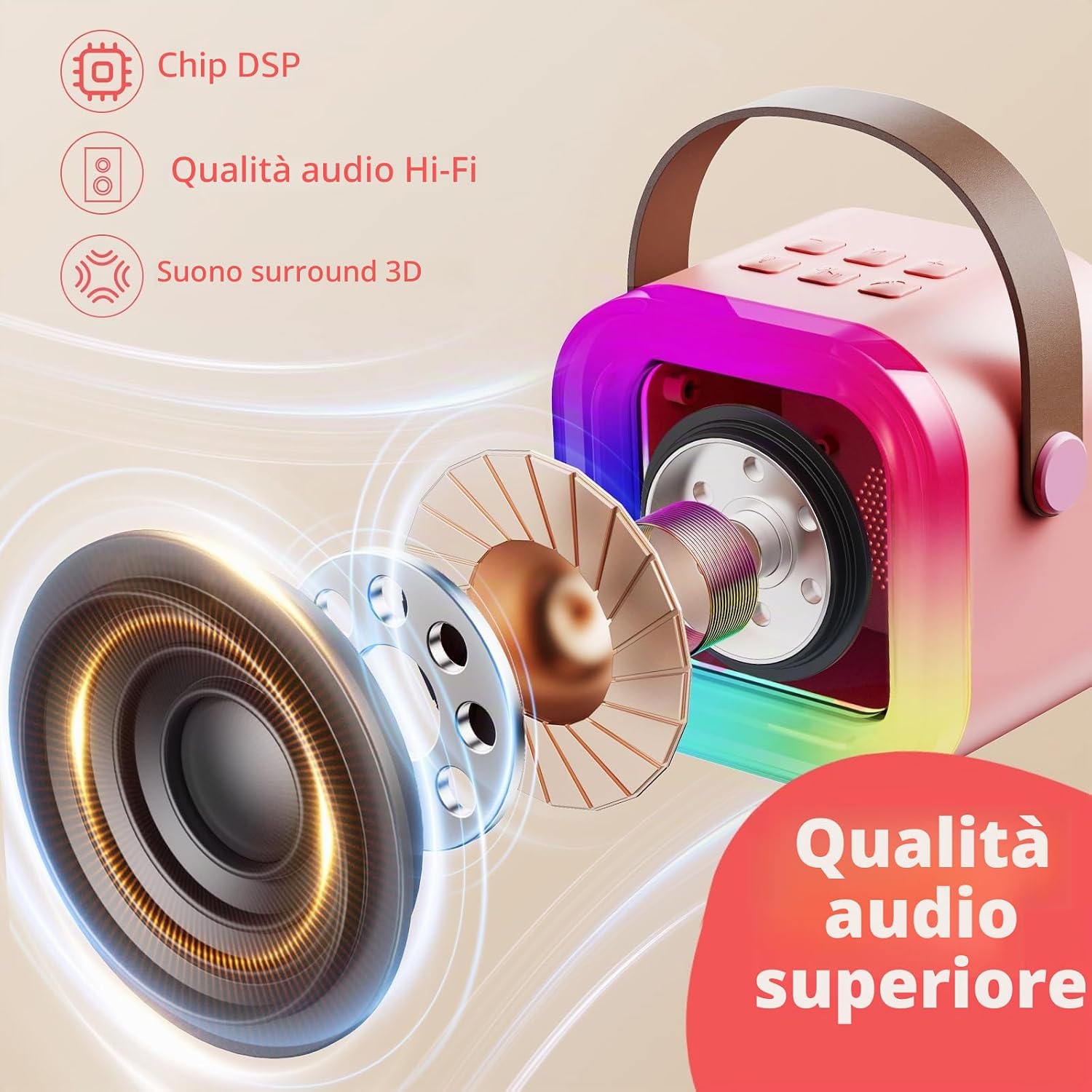 Thumbnail 3 de Fede Karaoke per Bambini microfono Bluetooth 2 pezzi 🎤