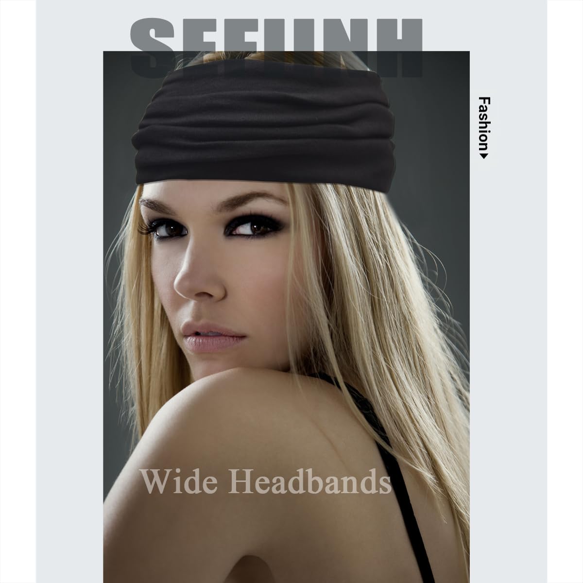 Detalle 1 de Sefiinh 6-Pack Wide Headbands, Stretchy Polyester-Spandex Hair Bands
