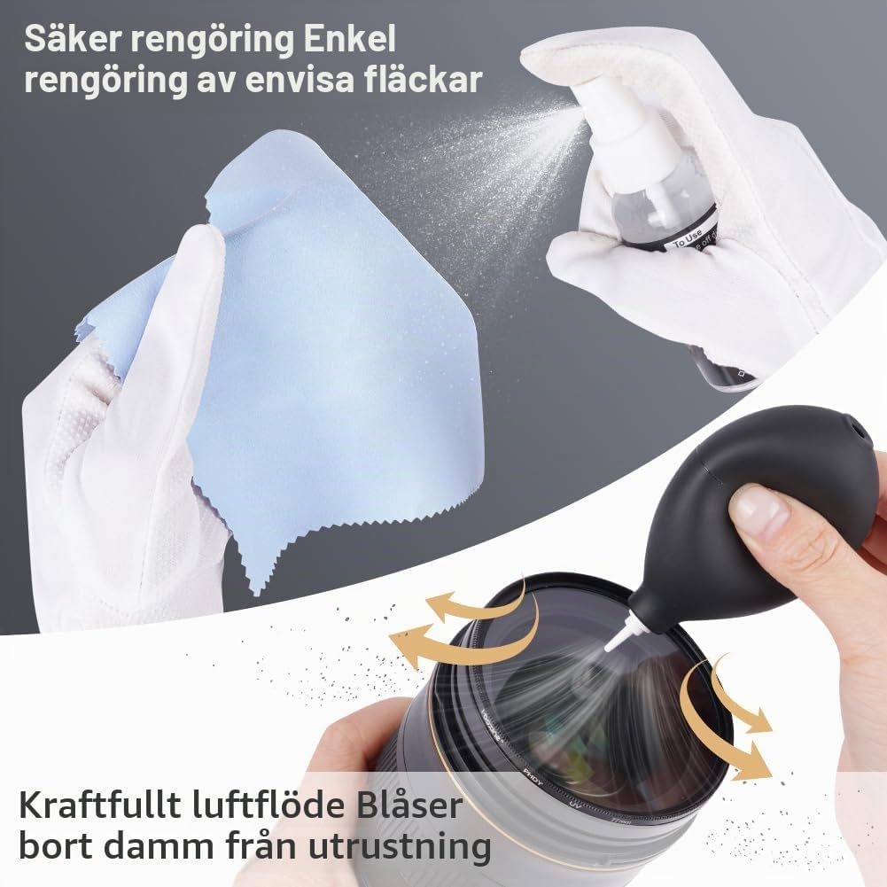 Thumbnail 4 de AYESY rengöringskit för kamera, 70 delar med sensorpinnar och 50 ml vätska
