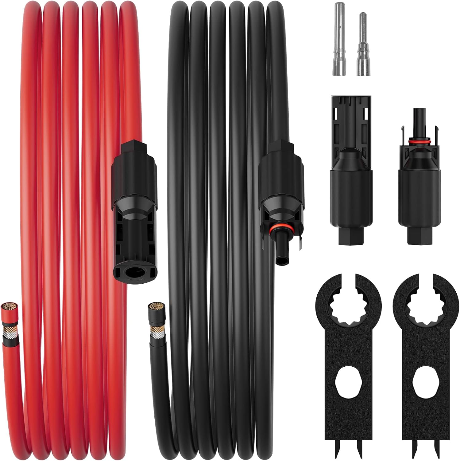 Thumbnail 6 de BougeRV 6 Feet 8AWG Solar Extension Cable with Dual Connectors (Red + Black) — 6FT Pair Kit for Efficient Solar Wiring