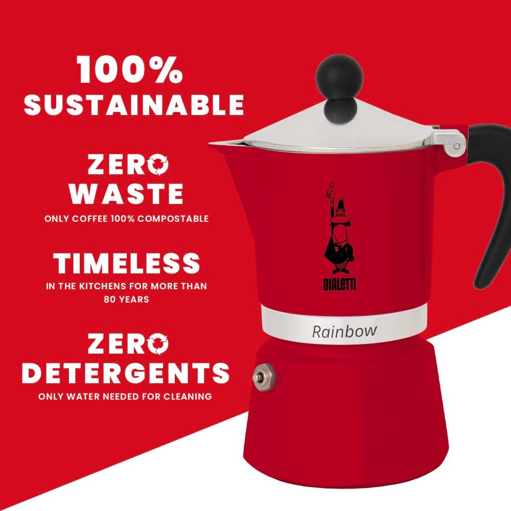 Thumbnail 5 de Bialetti Rainbow Cafetera Espresso 6 Tazas, Aluminio Rojo