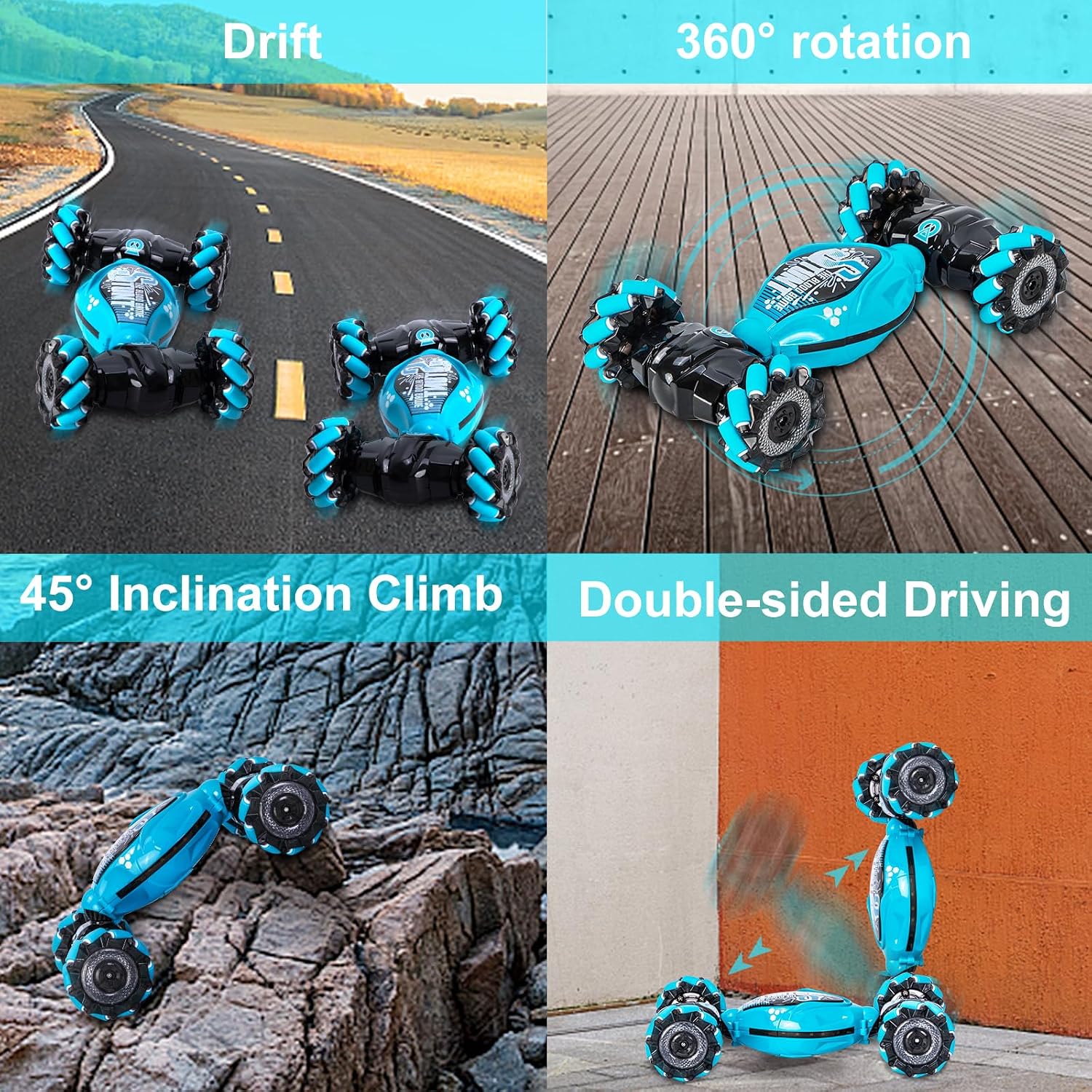 Detalle 2 de Ltteaoy Double Sided Rotating 4WD RC Car 360°
