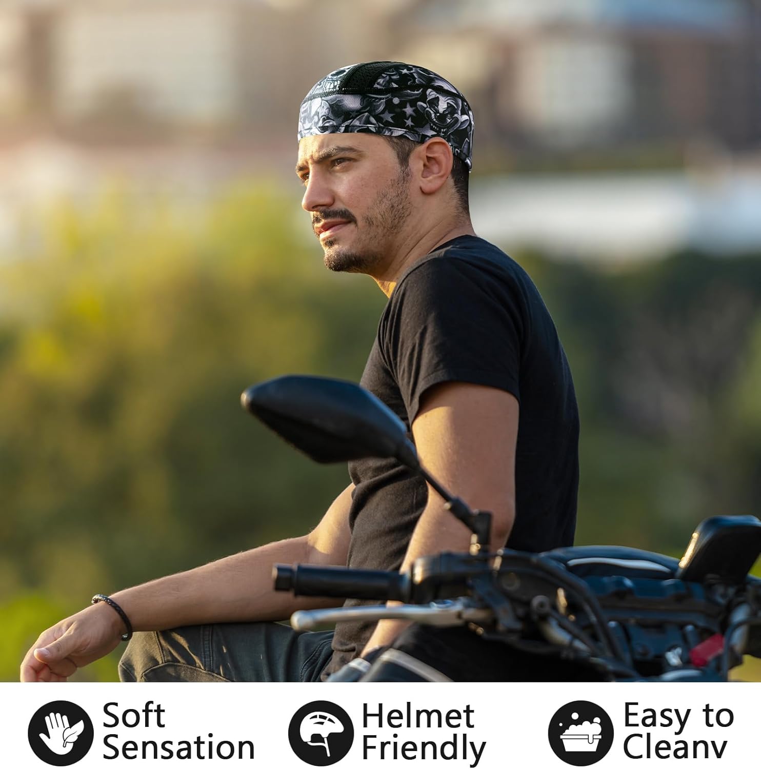 Thumbnail 4 de Skull Cap Helmet Liner Beanie: Cooling Mesh Under-Helmet Cap for Men & Women