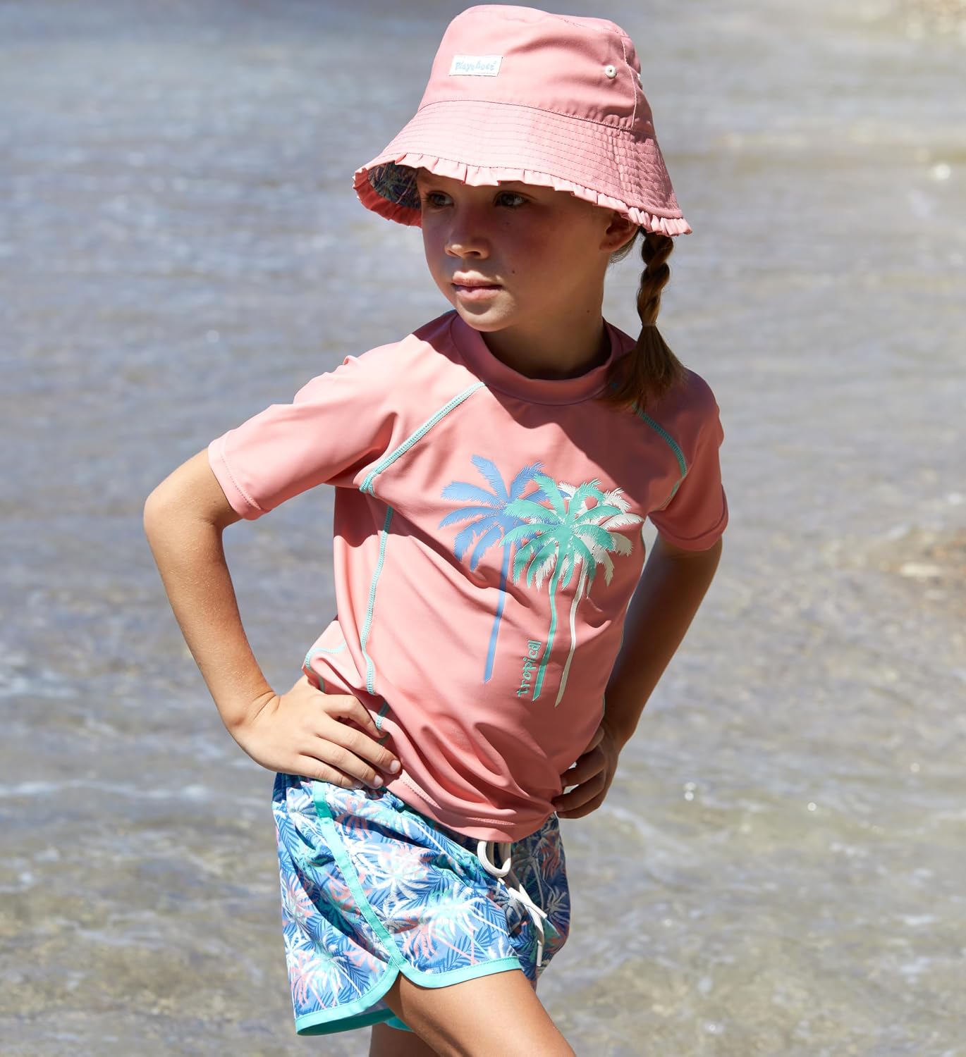 Detalle de Playshoes Badeshirt Maillot dermoprotecteur Mixte Enfant – UV50+ et polyester recyclé