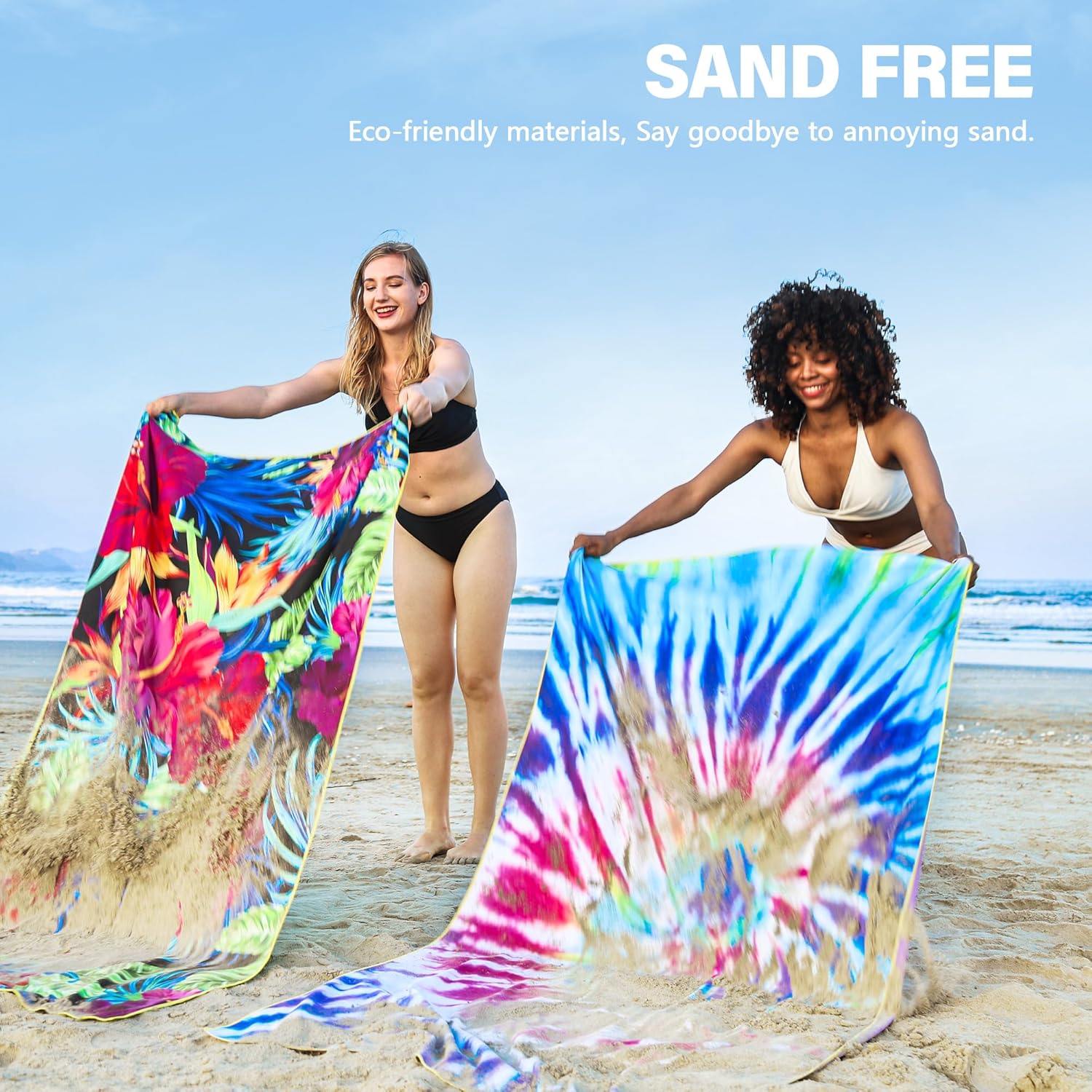 Thumbnail 4 de Winthome Beach Towel for Adults – Large Microfibre, Quick-Dry Sand-Free 90×180cm (Pink Gradient)