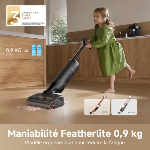 Detalle de MOVA M10, Aspirateur Laveur sans Fil avec Lavage à l'eau Chaude – efficacité 2-en-1 à domicile