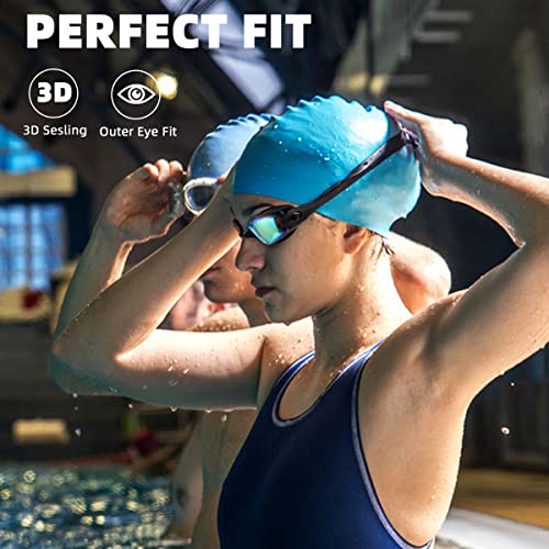 Thumbnail 6 de MUETKNYE Swim Goggles 2 Pack: Anti-Fog, Leak-Free Fit Aqua/Rose