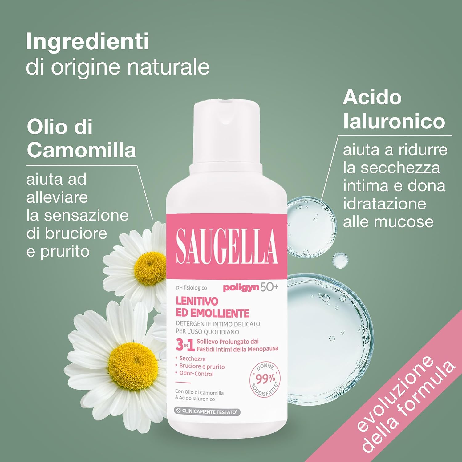 Detalle de Saugella Poligyn Detergente Intimo Emolliente e Lenitivo 500 ml