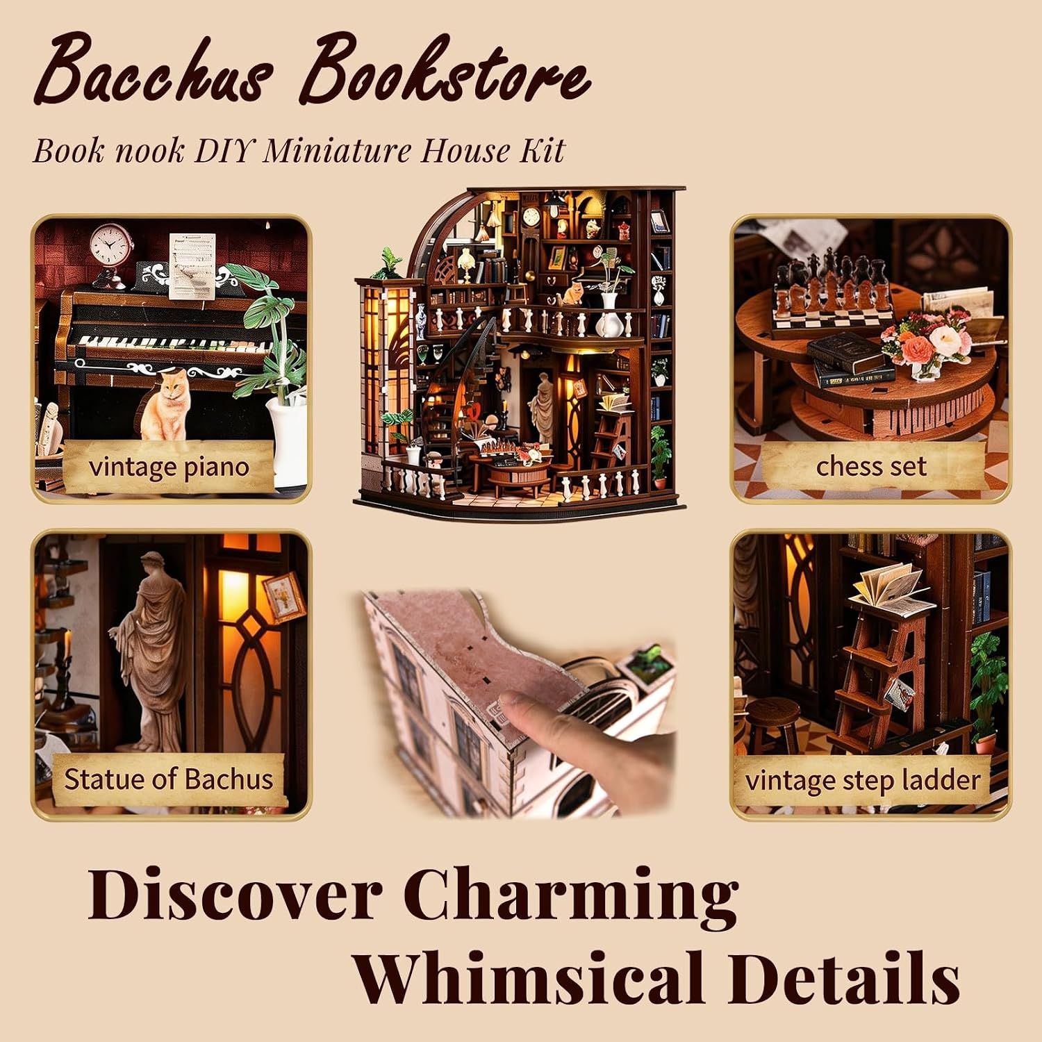 Thumbnail 4 de DolphinIsle Bacchus Bookstore Book Nook Kit for Adults