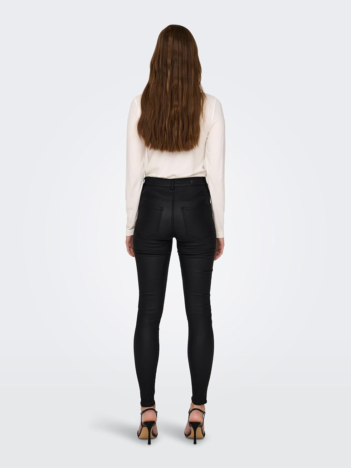 Detalle 1 de JDY JDYNEWTHUNDER skinnybroek met middelhoge taille en knoopsluiting